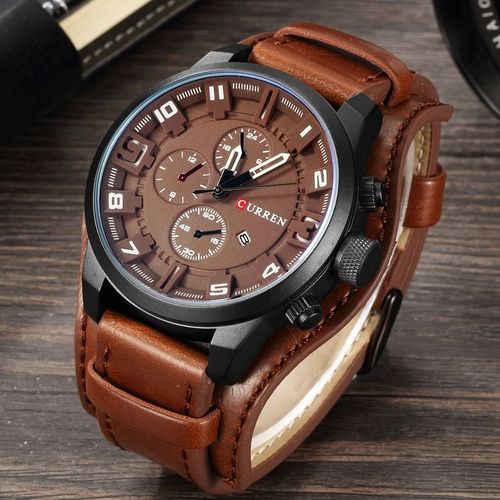 Men's Sport Watch Leather Strap Fashion Watch Quartz Watch