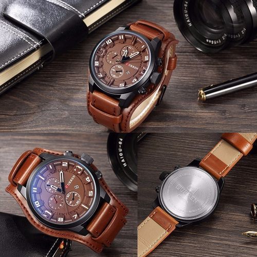Men's Sport Watch Leather Strap Fashion Watch Quartz Watch