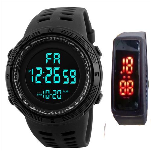 Men's Chronograph LED Water Resistant Watch + Wrist Band