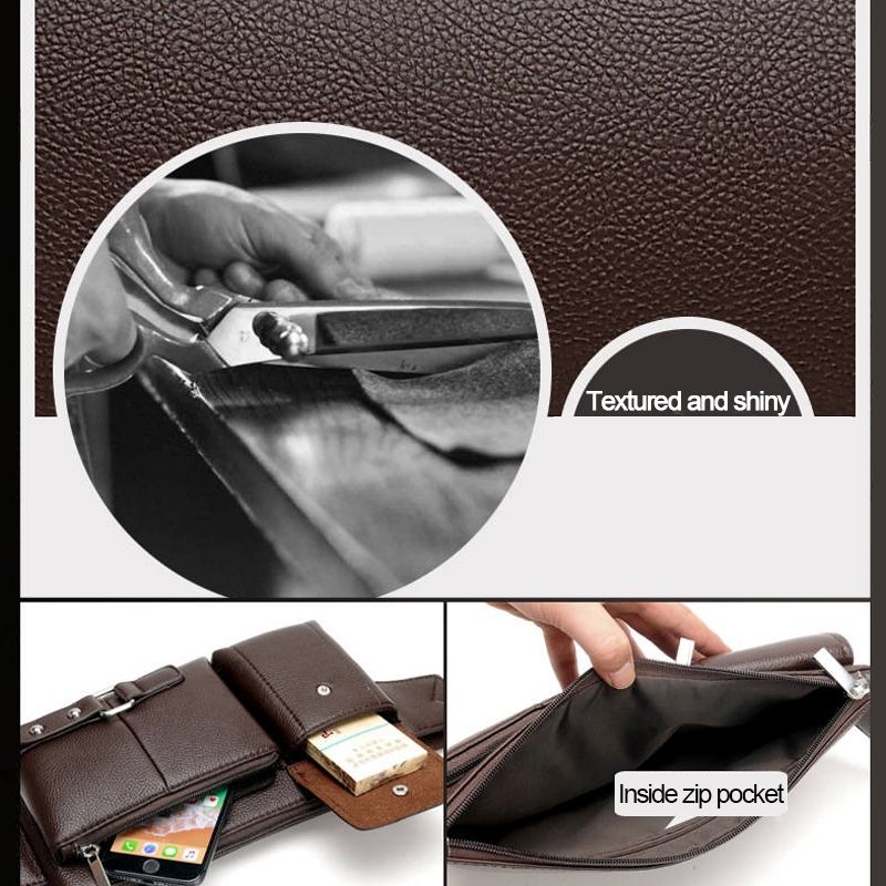 Universal Outdoor Men Shoulder Messenger Bags Retro Men Waist Bag, Size: L (27cm X 15cm X 1cm) (Black)