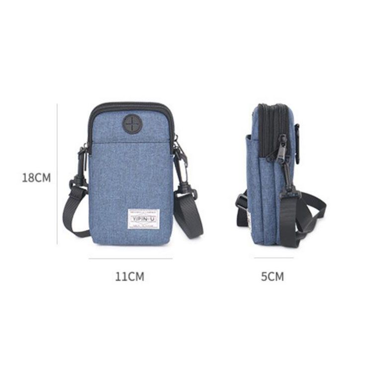 YIPINU Multifunctional Hanging Neck Mini Waterproof Mobile Phone Storage Bag(Dark Blue)