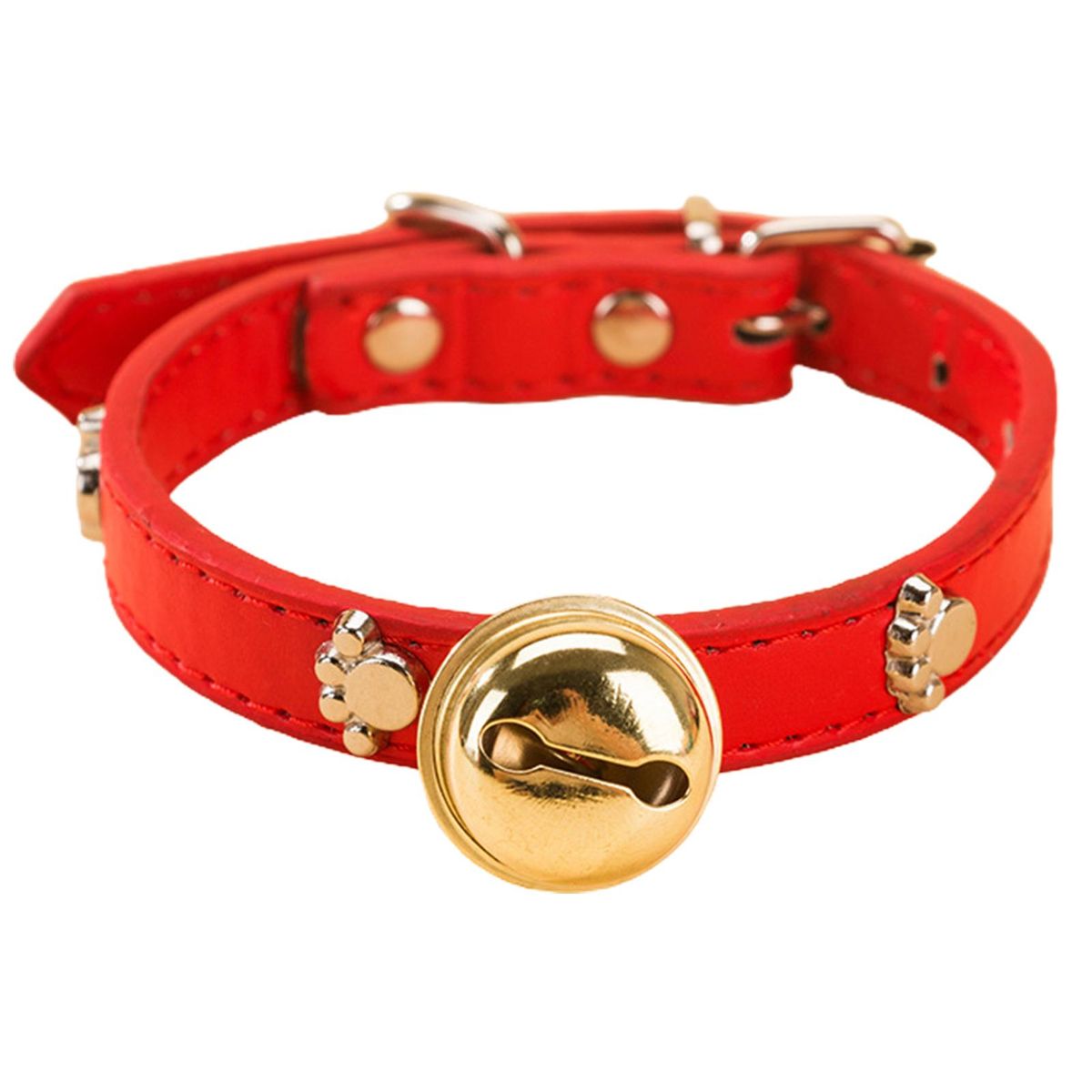 Pet Neck Circle Bone Patterns Pet Cat Dog Bell Collar Red