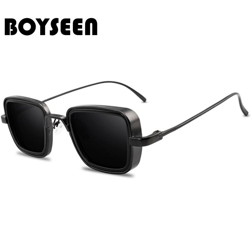 BOYSEEN New Indian Explosion Sunglasses Men Retro Thick Edge Metal Frame Trend Sunglasses 58157X