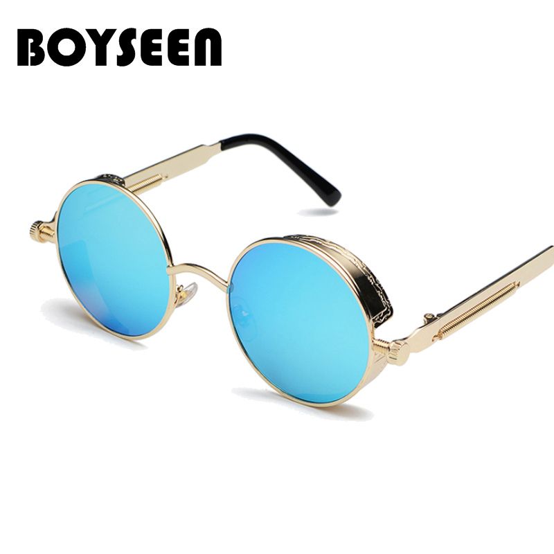 BOYSEEN Retro Punk Sunglasses Round Personality Reflective Glasses Sunglasses Men And Women 886 Glasses