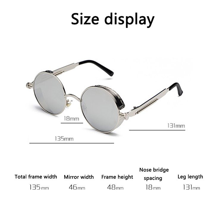 BOYSEEN Retro Punk Sunglasses Round Personality Reflective Glasses Sunglasses Men And Women 886 Glasses