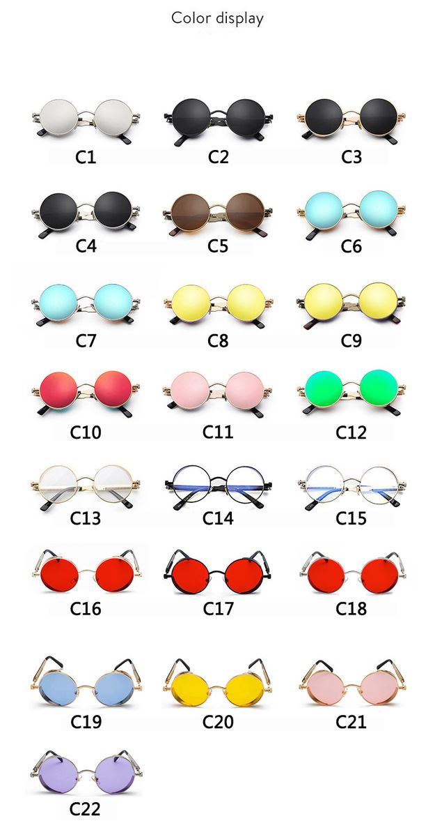 BOYSEEN Retro Punk Sunglasses Round Personality Reflective Glasses Sunglasses Men And Women 886 Glasses