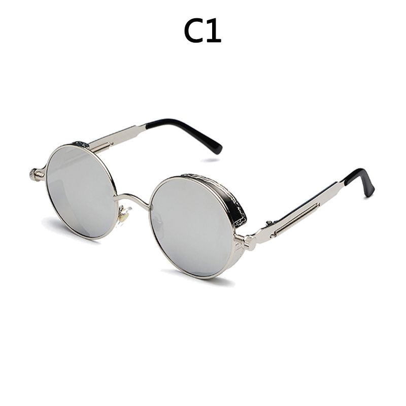 BOYSEEN Retro Punk Sunglasses Round Personality Reflective Glasses Sunglasses Men And Women 886 Glasses