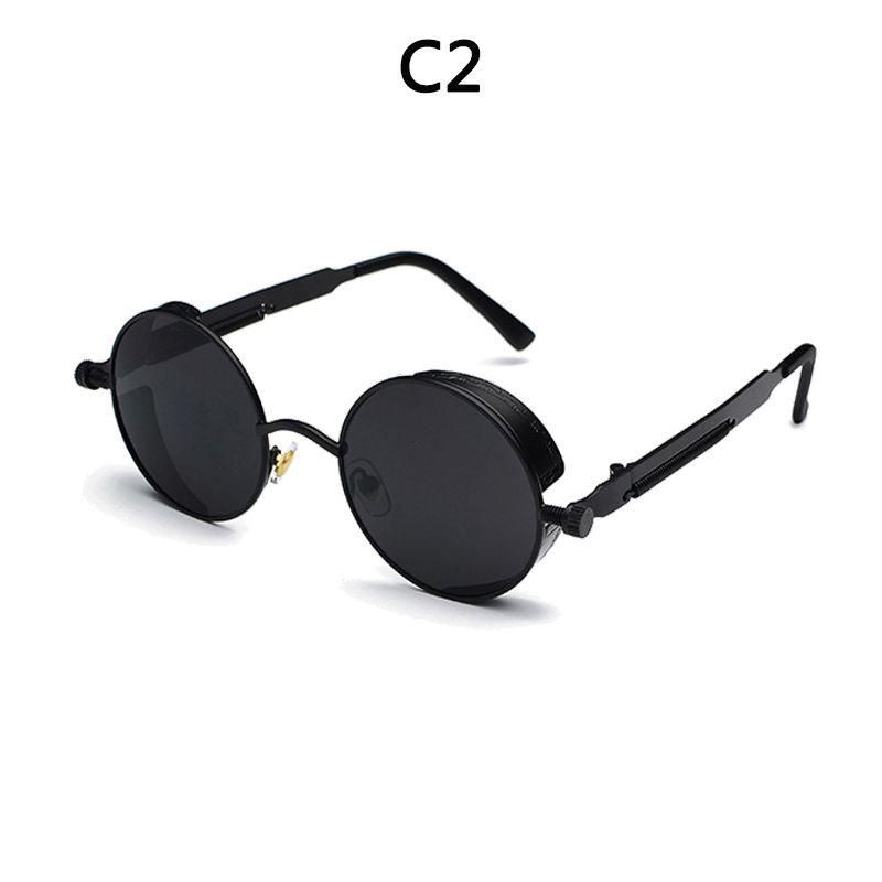 BOYSEEN Retro Punk Sunglasses Round Personality Reflective Glasses Sunglasses Men And Women 886 Glasses
