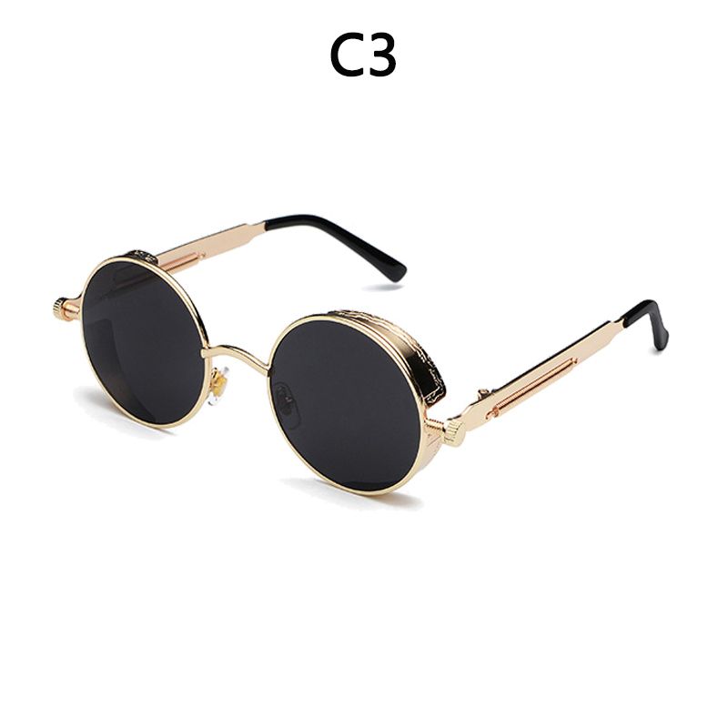 BOYSEEN Retro Punk Sunglasses Round Personality Reflective Glasses Sunglasses Men And Women 886 Glasses