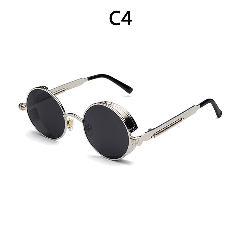 BOYSEEN Retro Punk Sunglasses Round Personality Reflective Glasses Sunglasses Men And Women 886 Glasses