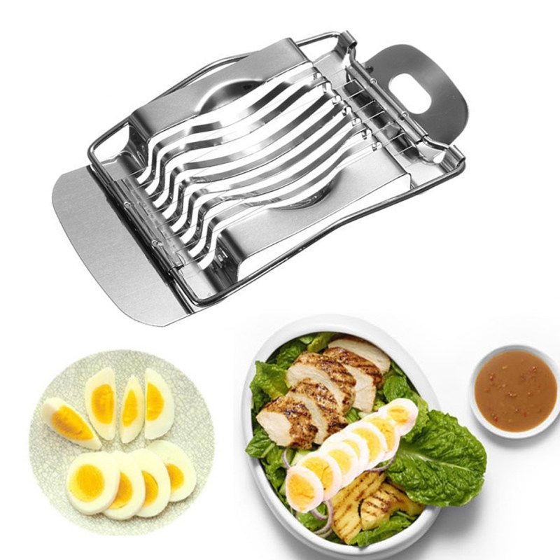 Household Stainless Steel Boiled Egg Slicer Section-Silver
