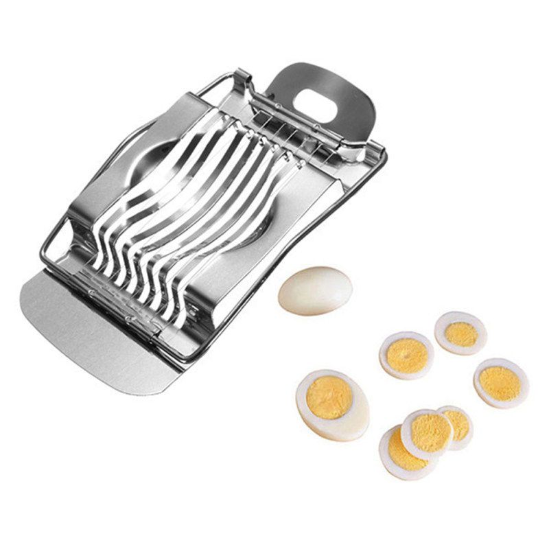 Household Stainless Steel Boiled Egg Slicer Section-Silver