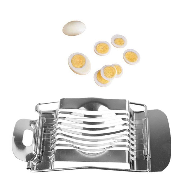 Household Stainless Steel Boiled Egg Slicer Section-Silver