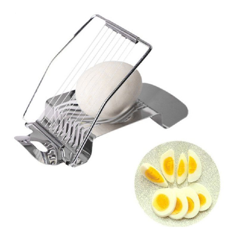 Household Stainless Steel Boiled Egg Slicer Section-Silver