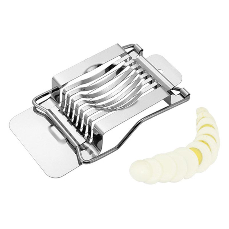 Household Stainless Steel Boiled Egg Slicer Section-Silver