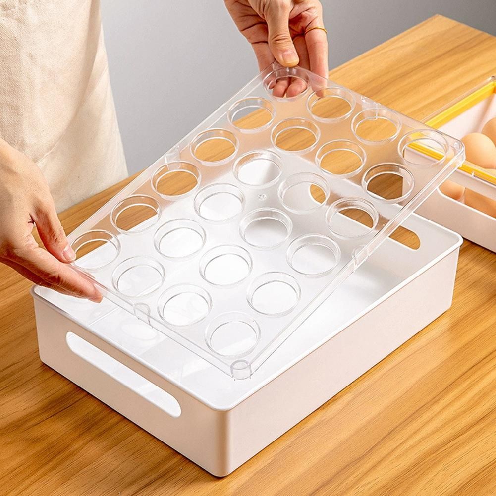 Kitchen Egg Box with Lid Refrigerator - Storage Yellow