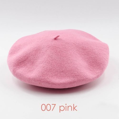 Women Beret French Artist Beanie Hat Cap For Sweet Girl Gift And Multicolor Hats - Pink
