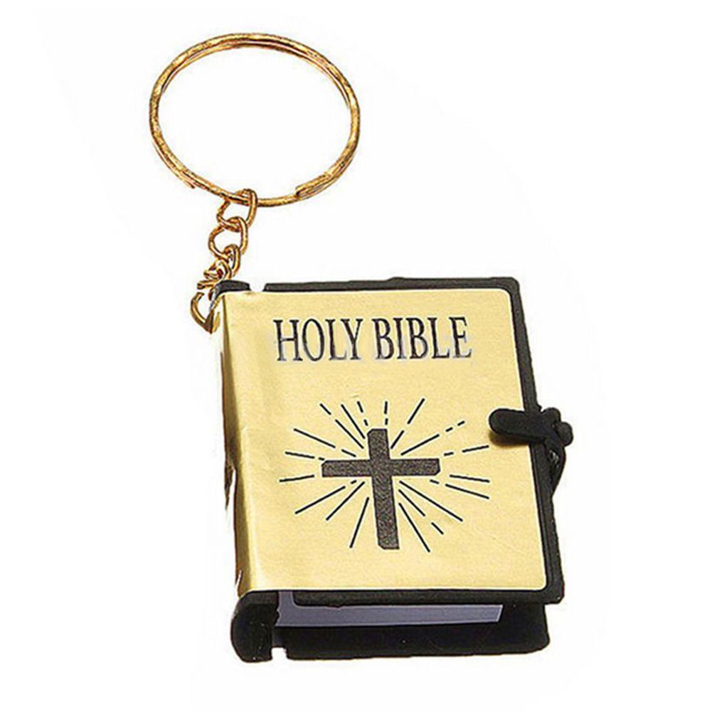 1Pc Christian Jesus HOLY BIBLE Mini Wallet Keychain Key-
