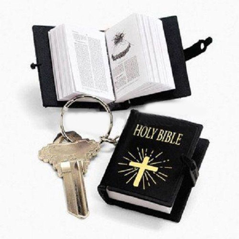1Pc Christian Jesus HOLY BIBLE Mini Wallet Keychain Key-