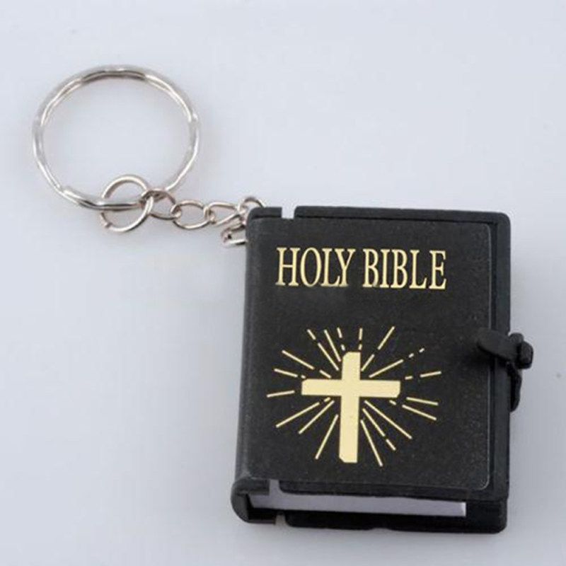 1Pc Christian Jesus HOLY BIBLE Mini Wallet Keychain Key-