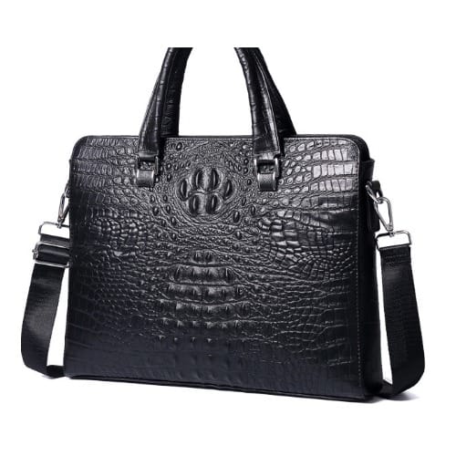 Crocodile Pattern Briefcase Cowhide Men's Leather Bag