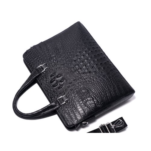 Crocodile Pattern Briefcase Cowhide Men's Leather Bag