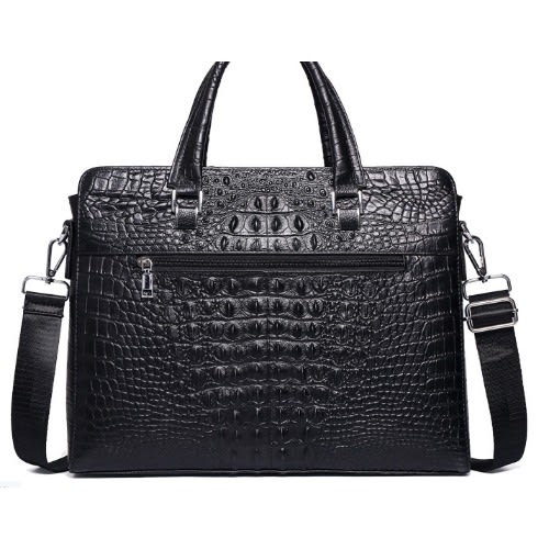 Crocodile Pattern Briefcase Cowhide Men's Leather Bag