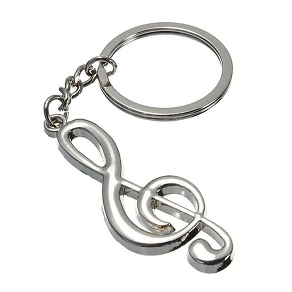 Unisex Alloy Music Note Pendant Keychain Keyring-