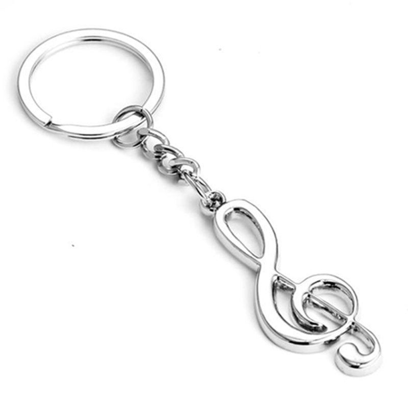 Unisex Alloy Music Note Pendant Keychain Keyring-