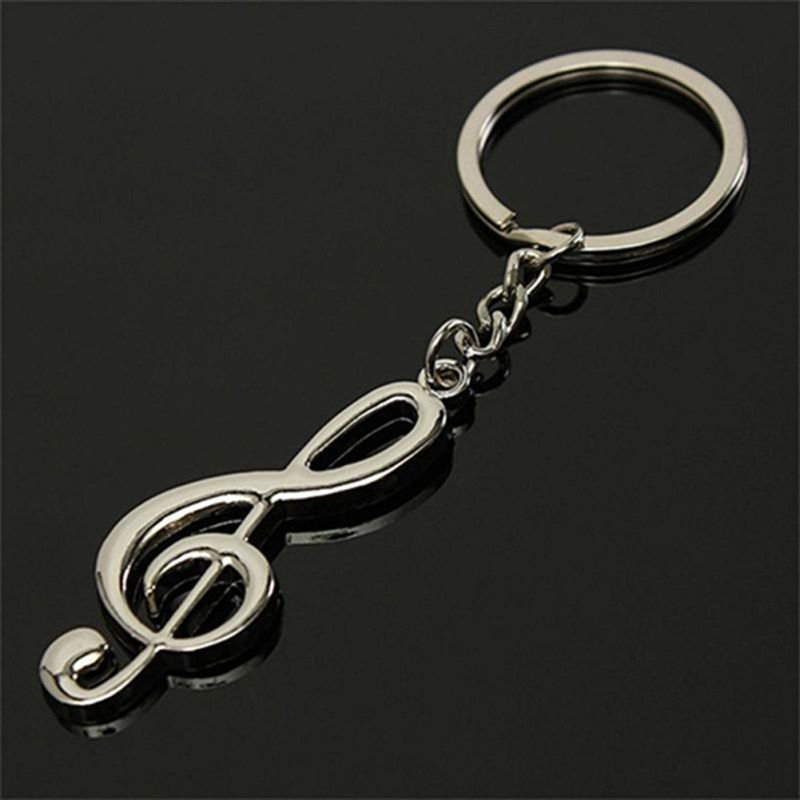 Unisex Alloy Music Note Pendant Keychain Keyring-