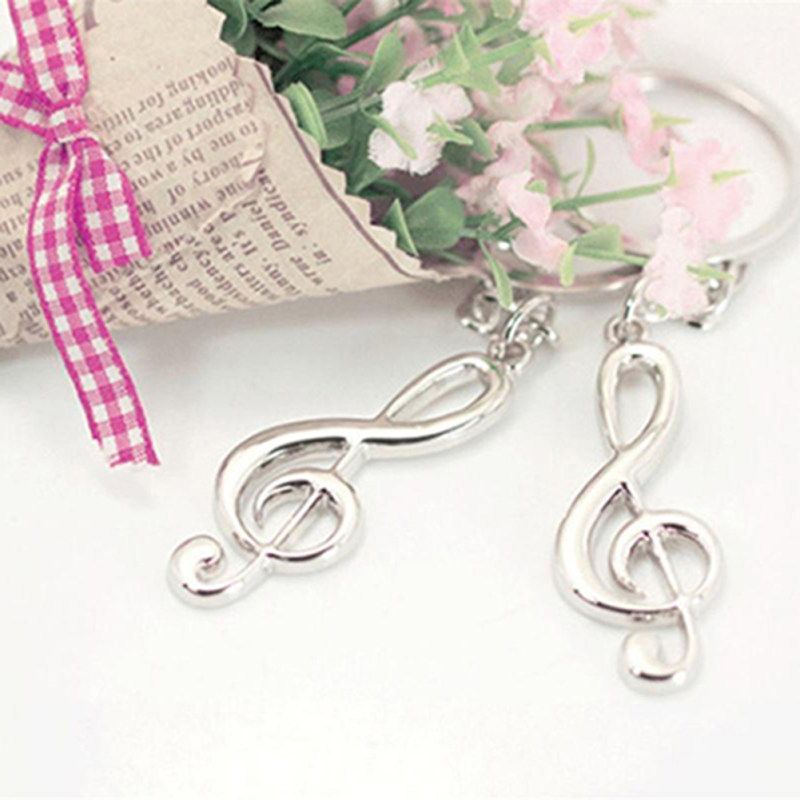 Unisex Alloy Music Note Pendant Keychain Keyring-
