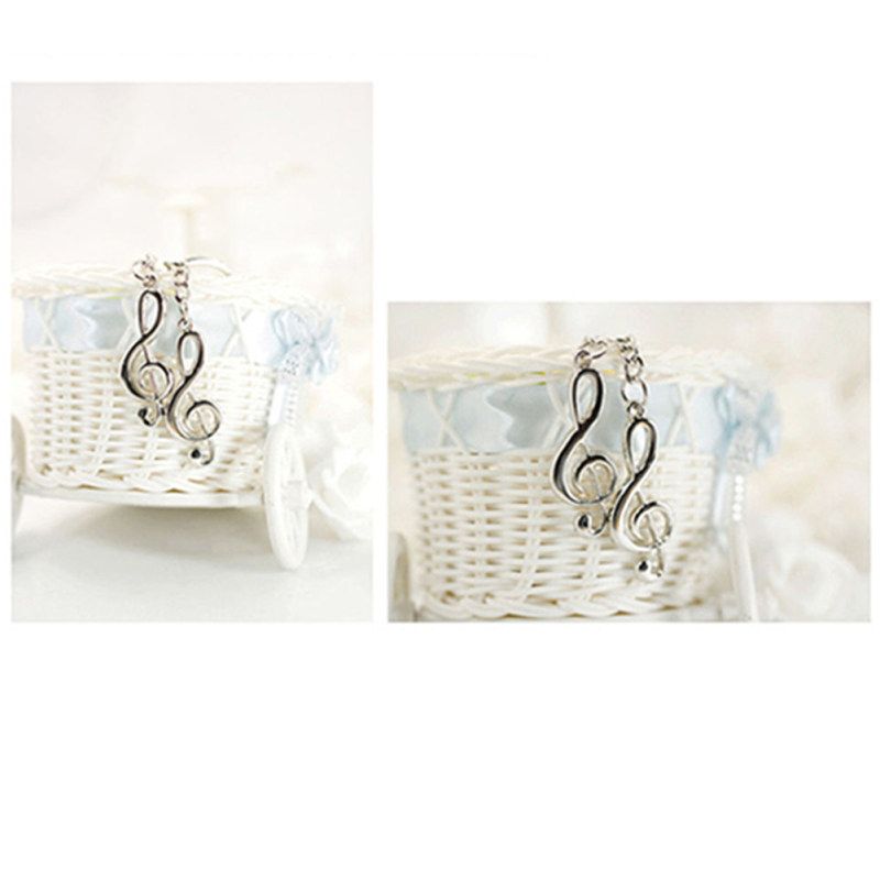 Unisex Alloy Music Note Pendant Keychain Keyring-