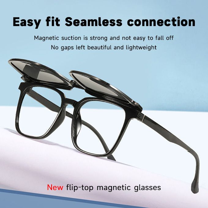 3 In 1 Magnetic Suction Sunglasses Polarizing Clip Piece Night Vision Goggles Sun Glasses Anti-fog