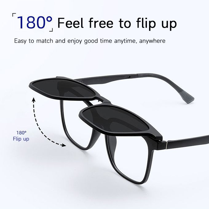 3 In 1 Magnetic Suction Sunglasses Polarizing Clip Piece Night Vision Goggles Sun Glasses Anti-fog