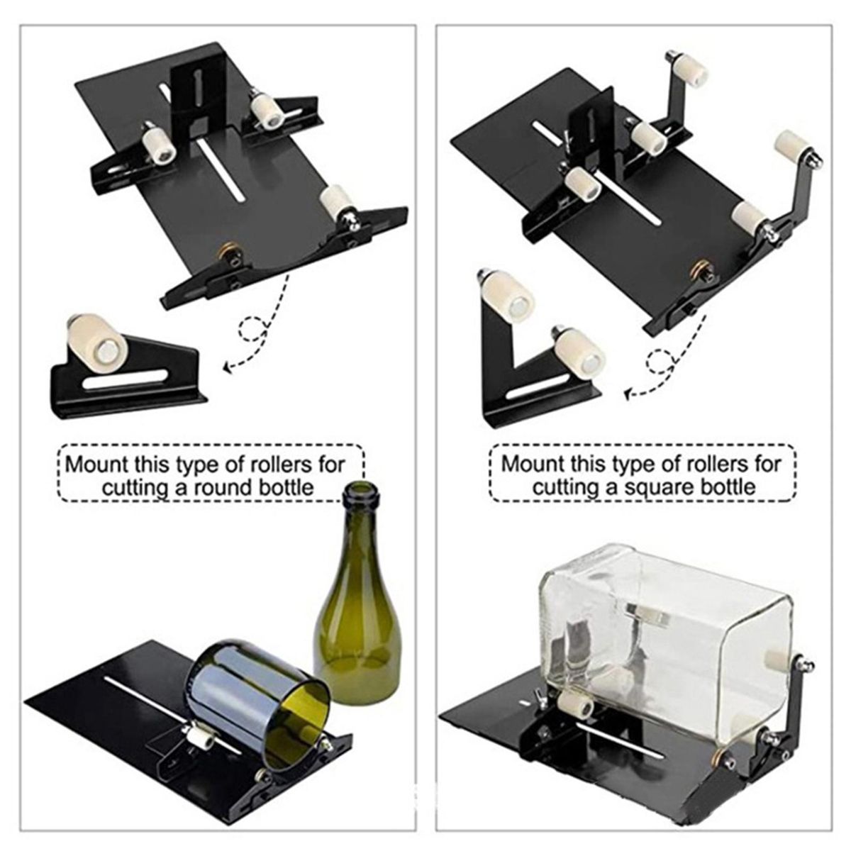 Glass Bottle Cutter, Bottle Cutting Tool Kit, DIY Machine for Cutting Wine Bottle for Round, Square Bottle