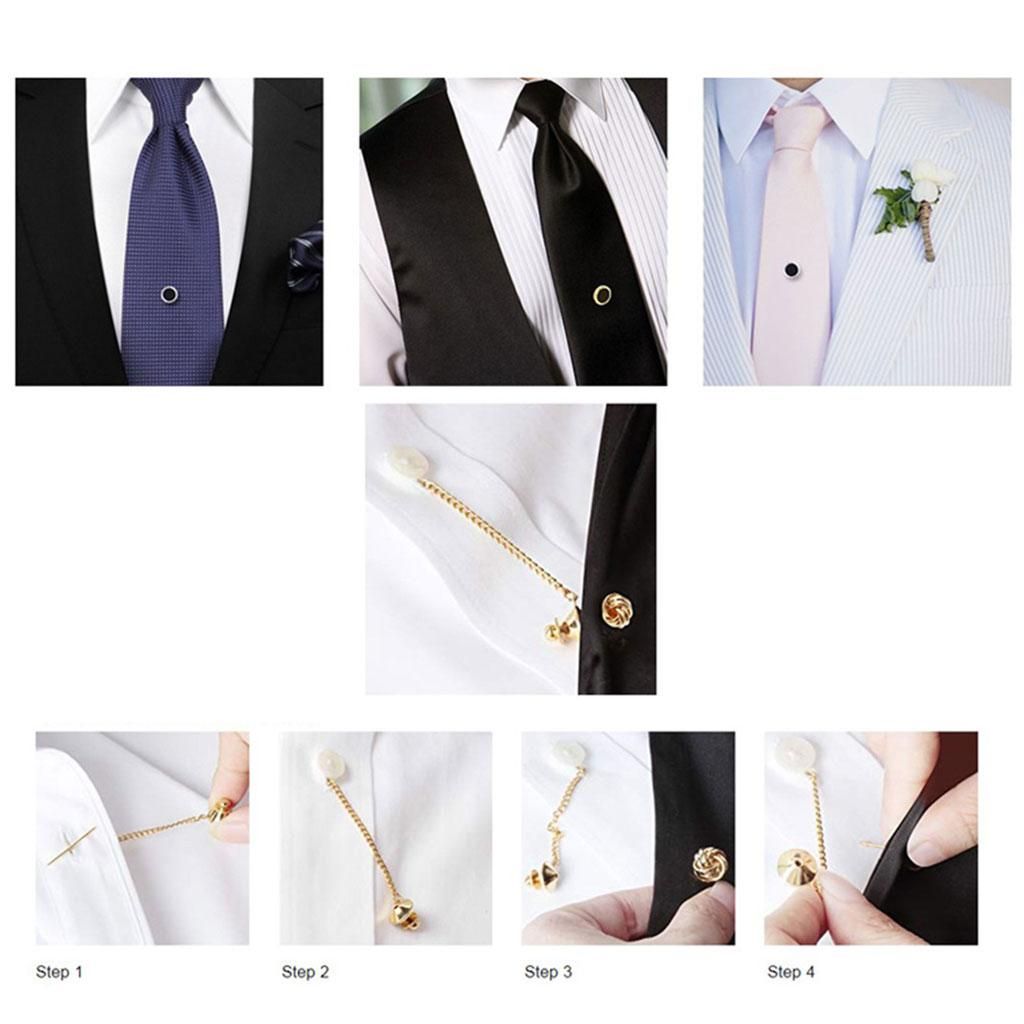Alloy Mens Tie Tack Pins Collar Pin Brooch Lapel Pin Gold