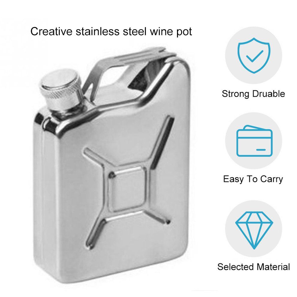5 Oz Jerrycan Oil Jerry Can Liquor Hip Flask Creative Stainless Steel Wine Pot