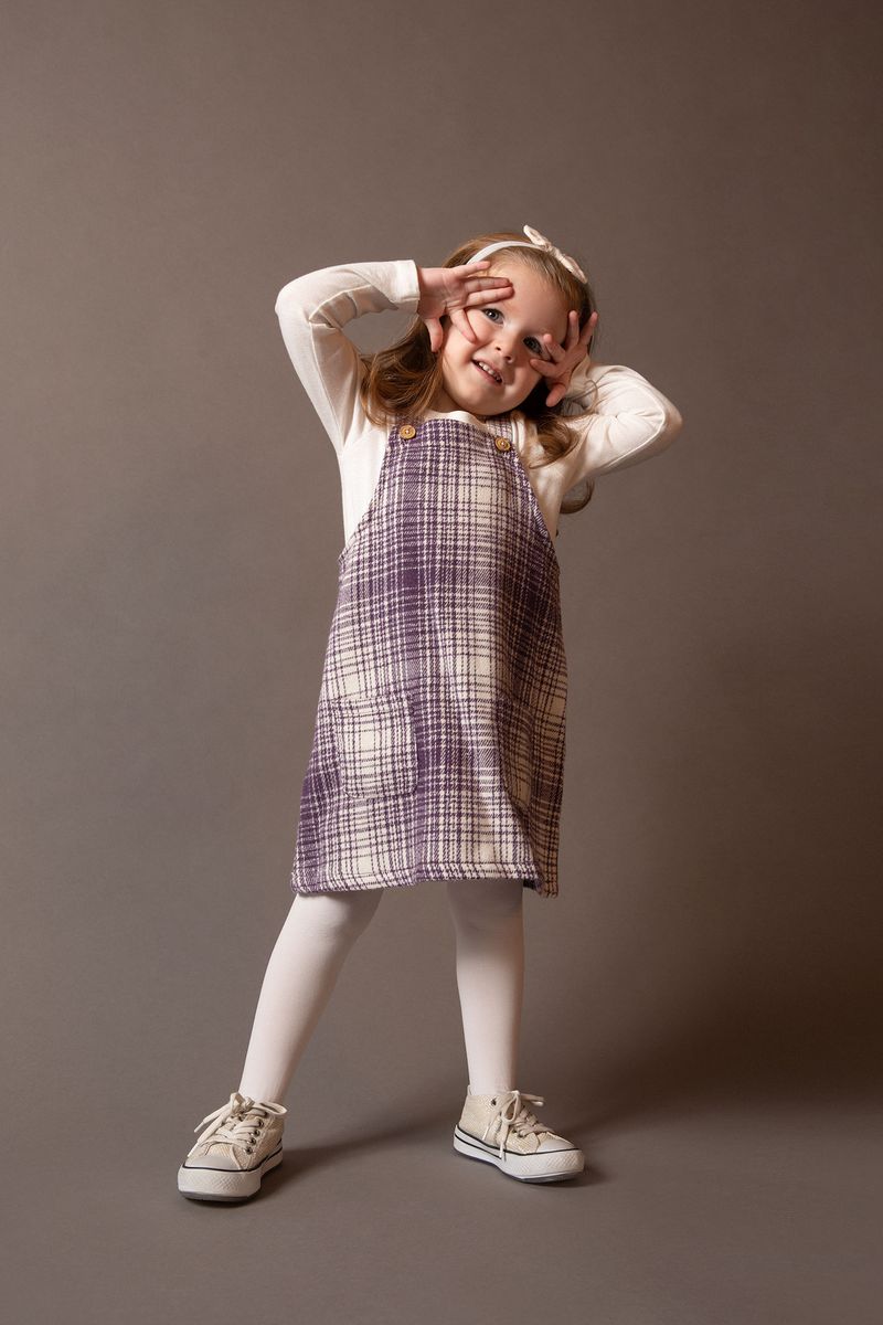 Babygirl Regular Fit Collarless Dress -Purple