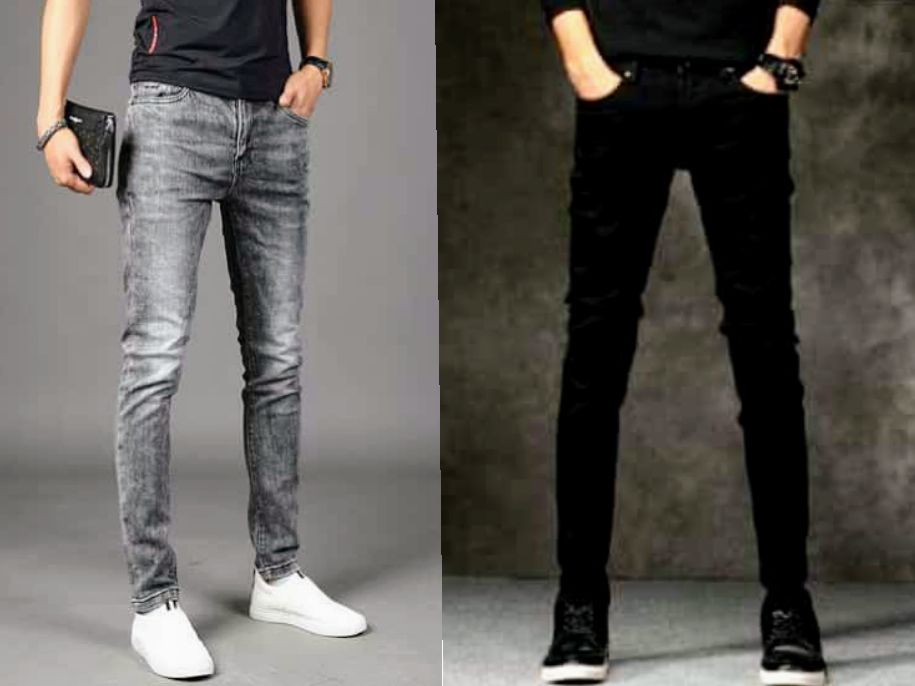 2pieces Quality STOCK Jeans For Men- Black+ash