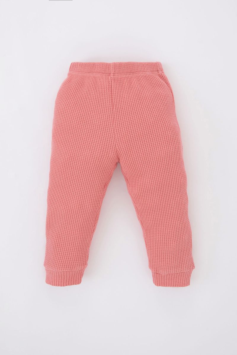 2 Piece BabyGirl Casual Regular Fit Long Sleeve Button Neck Homewear Pyjamas - Bordeaux