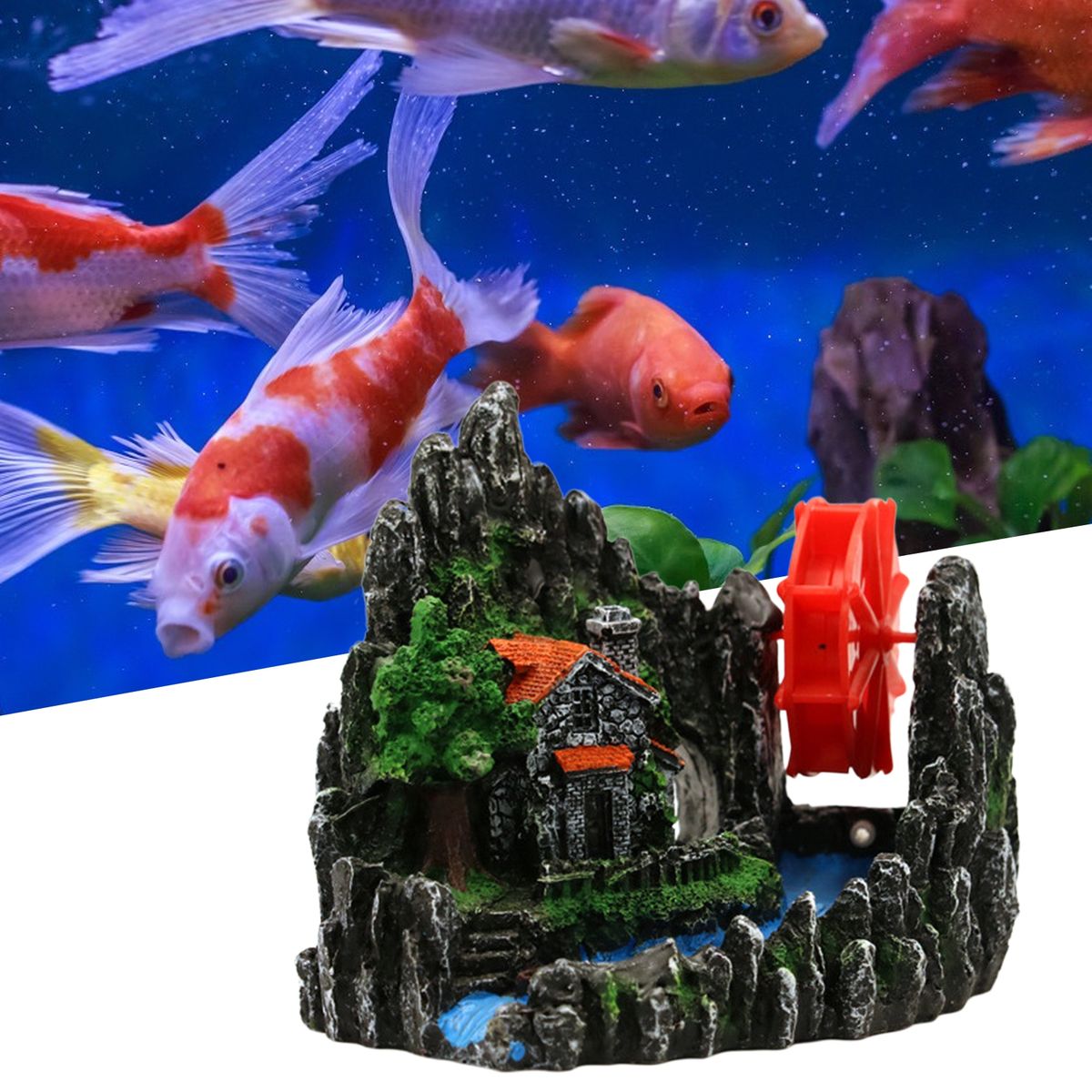 Aquarium Miniature Artificial Rock Fish Tank Ornament Multicolor