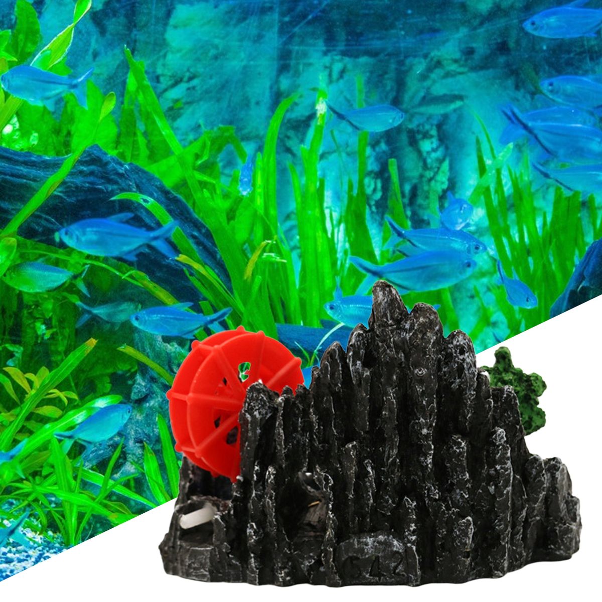 Aquarium Miniature Artificial Rock Fish Tank Ornament Multicolor