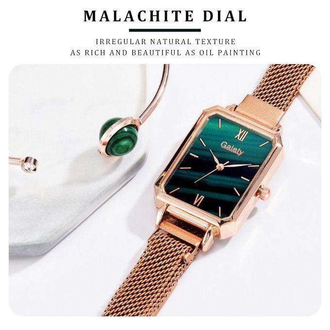 2 In 1 Women Female Fashion Quartz Wrist Watch Bracelet Set