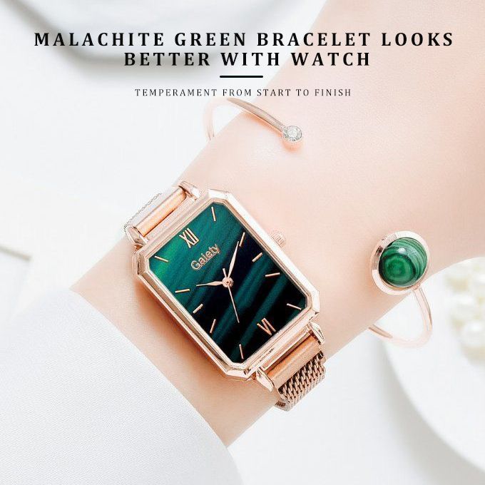 2 In 1 Women Female Fashion Quartz Wrist Watch Bracelet Set