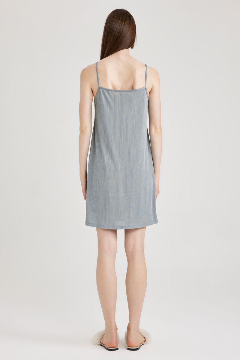 Woman Casual Regular Fit Strappy Strappy Knitted Dress - Green