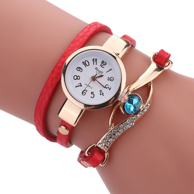 Luxury Female Leather Bracelet Watch Quartz Wristwatches For Women