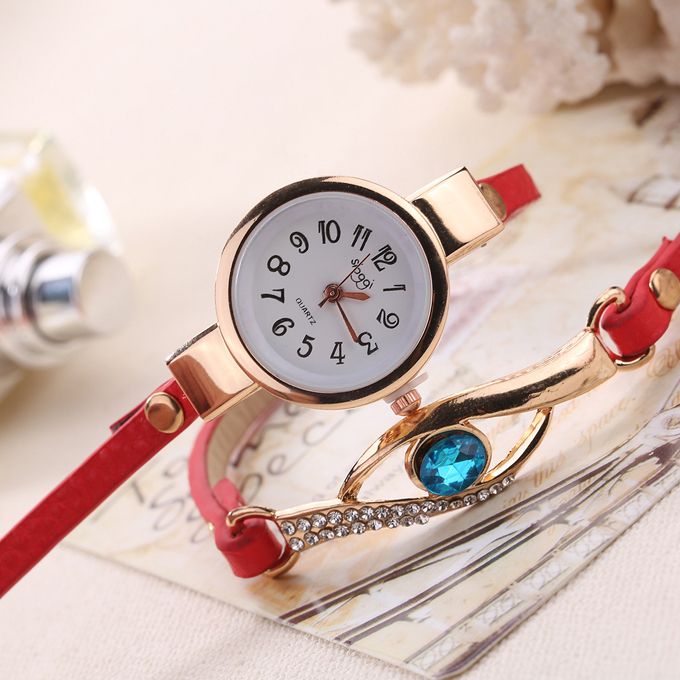 Luxury Female Leather Bracelet Watch Quartz Wristwatches For Women