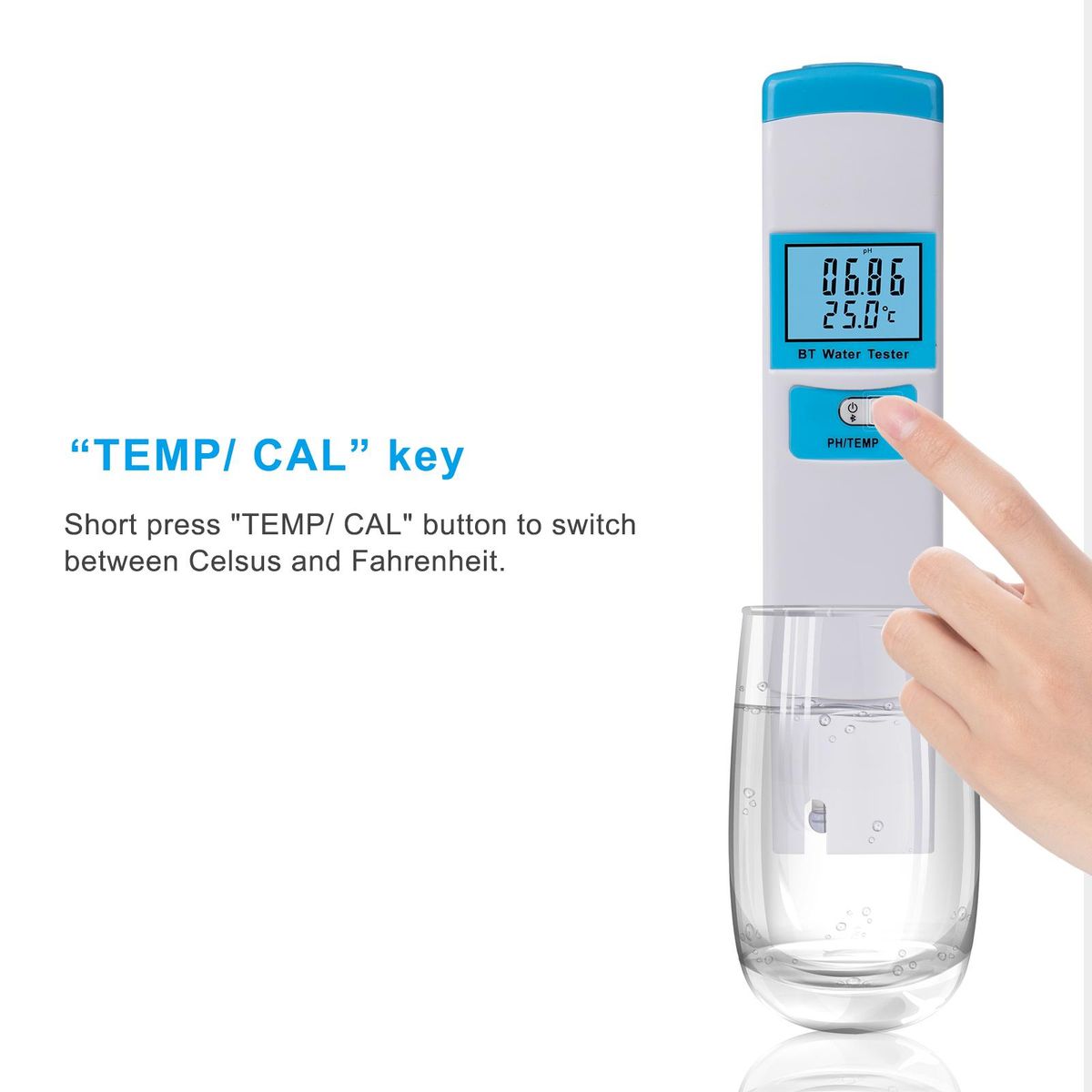 pH Meter Digital 2 in 1 pH/TEMP Meter pH Tester High Accuracy Water Quality Tester with 0-14 pH Measurement Range for Household Drinking Pool Aquarium Aquaculture Lab Beer Brewing