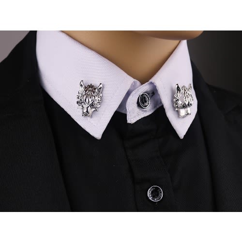 Men's Wolf Head Brooch