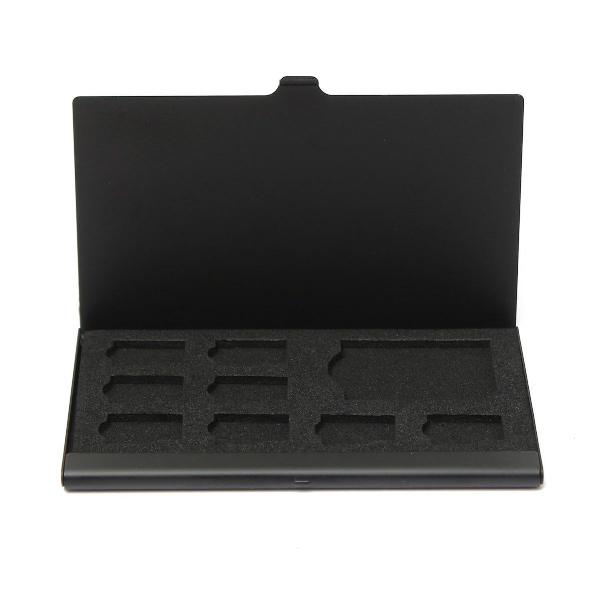 Freebang 9 Micro SD/SD Memory Card Storage Holder Box Protector Metal Cases 8 TF&1 SD Blace Black